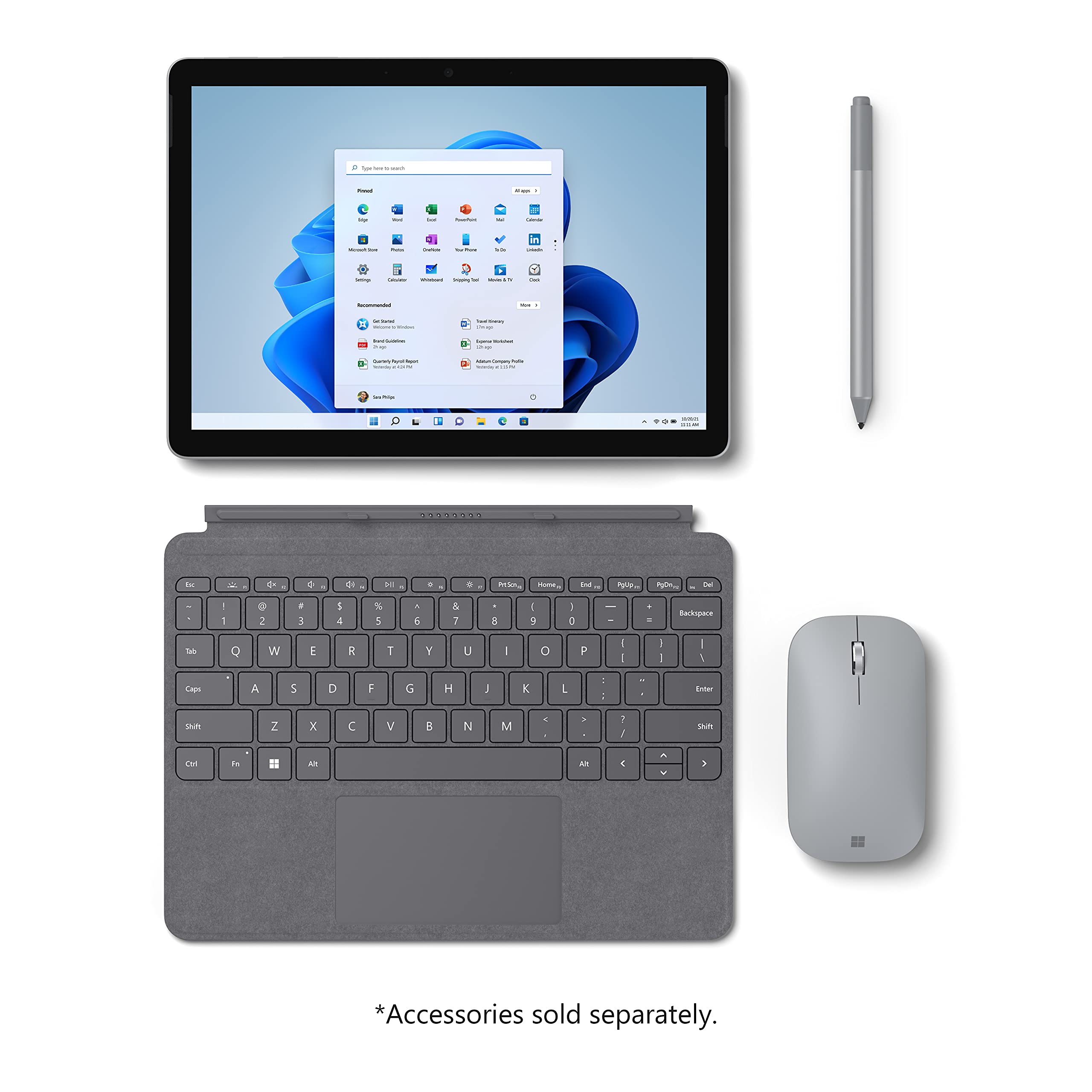 Microsoft Surface Go 3 - 10.5" Touchscreen - Intel® Pentium® Gold - 4GB Memory - 64GB eMMC - Device Only - LTE - Platinum (Latest Model)