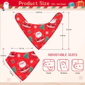 Baby Bandana Drool Bibs,Christmas Bibs for Boys and Girls by Super Absorbent Bandana Drool Bibs,Teething Toys Bibs Organic Cotton Baby Bibs for Infant Set of 4 with Two Teething Toys-Snowman,Santa