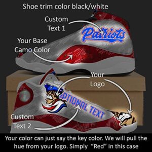 Customized Basketball Shoes with Mascot or Logo Abstract Camouflage Design and Optional Custom Text