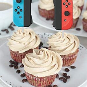 Video Game Cupcake Toppers 24PCS,Switch Game Controller Theme Cupcake Decorations,Birthday Cake Decorations Picks for Boys Gaming Themed Birthday Party