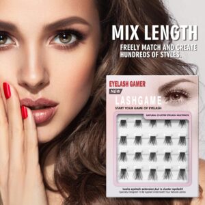 EYELASH EVOLUTION DIY Extension Korean PBT Fiber 3D Effect Mixing Length - Reusable Artificial Eyelashes Multi-pack Three Lengths 20 Lash Clusters For that Volume Look