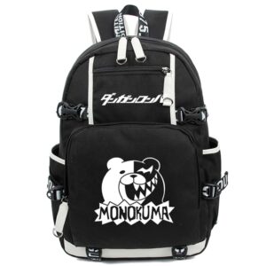 wanhongyue anime luminous backpack school bag for danganronpa monokuma student bookbag laptop rucksack daypack