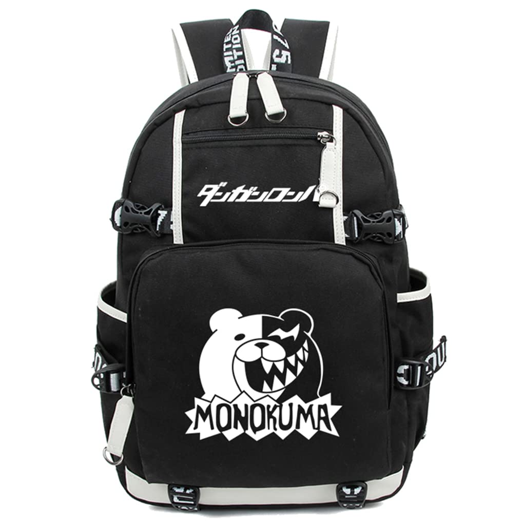 WANHONGYUE Anime Luminous Backpack School Bag for Danganronpa Monokuma Student Bookbag Laptop Rucksack Daypack