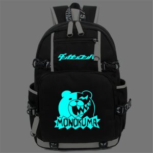 WANHONGYUE Anime Luminous Backpack School Bag for Danganronpa Monokuma Student Bookbag Laptop Rucksack Daypack