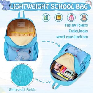 Backpack for Kids, Chasechic Water-resistant Toddler Preschool Kindergarten Bookbag for Kids with Chest Strap Blue Elephant