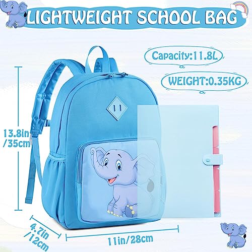 Backpack for Kids, Chasechic Water-resistant Toddler Preschool Kindergarten Bookbag for Kids with Chest Strap Blue Elephant