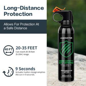 AIMHUNTER Home Self Defense Unit, Tactical Pepper Gel Maximum Strength 35-Foot Range 35 Bursts, Quick Release for Easy Access Pepper Spray Self Defense… (one Pack)