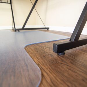 PVC Floor mat for L-Shaped desks (Non-Studded), Transparent