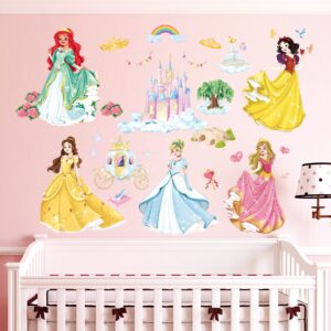 DECOWALL DS9-2118 Princess Wall Decals Castle Crown Stickers Removable for Girls Kids Nursery Bedroom Living Room Art Home Decor Mural Decoration