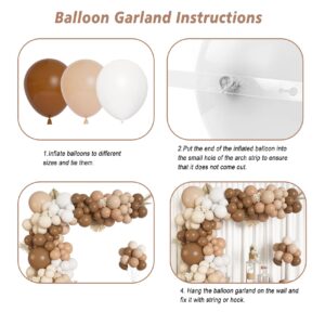 146Pcs Brown Balloons Garland Arch Kit, DIY 18"12"10" Coffee Brown Blush Nude Balloons for Neutral Woodland Teddy Bear Baby Shower Wedding Jungle Safari Birthday Party Decorations