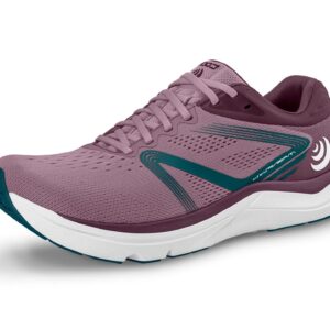 Topo Athletic Women's Magnifly 4 Comfortable Cushioned Durable 0MM Drop Road Running Shoes, Athletic Shoes for Road Running, Mauve/Navy, Size 8