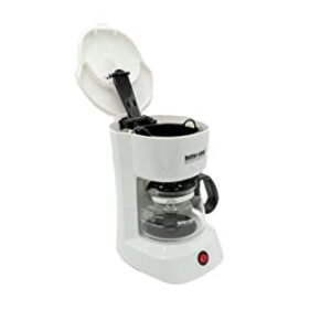 Better Chef Basic Coffee Maker | 4-Cup | Pause-N-Serve | Carafe Warmer | Reservoir Window (White)