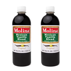 molina mexican natural vanilla blend with pure vanilla extract, 33.86 fl oz. (2 pack of 16.9oz bottles)