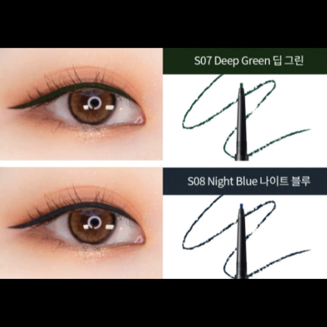 IM UNNY Ultra Slim Eyeliner Pencil (S01.KILL BLACK), 1.5mm Tip for defined liner, Waterproof, Oil Absorption, Superstay Korean Makeup Eye liner Pencil