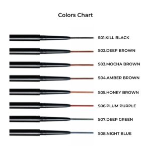 IM UNNY Ultra Slim Eyeliner Pencil (S01.KILL BLACK), 1.5mm Tip for defined liner, Waterproof, Oil Absorption, Superstay Korean Makeup Eye liner Pencil