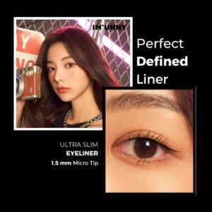 IM UNNY Ultra Slim Eyeliner Pencil (S01.KILL BLACK), 1.5mm Tip for defined liner, Waterproof, Oil Absorption, Superstay Korean Makeup Eye liner Pencil