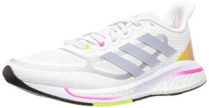 adidas supernova + womens running trainers sneakers (uk 6.5 us 8 eu 40, white grey fx6700)