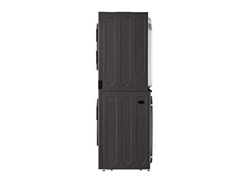 LG WKGX201HBA 27 Inch Smart Gas Single Unit WashTower with 4.5 cu. ft. Washer Capacity, 7.4 cu. ft. Dryer Capacity, TurboWash™360° Technology, LG ThinQ® Technology, AI Fabric Sensor, Black Steel