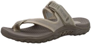 skechers women's reggae-rasta flip-slop sandals flop, light tan, 11 m us