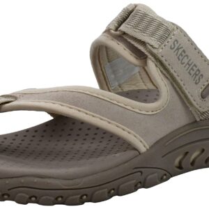 Skechers Women's Reggae-Rasta Flip-slop Sandals Flop, Light Tan, 11 M US