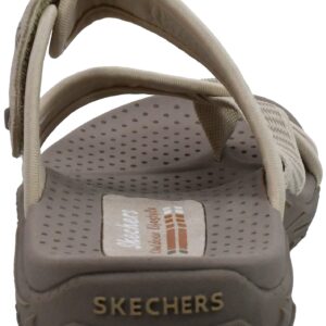 Skechers Women's Reggae-Rasta Flip-slop Sandals Flop, Light Tan, 11 M US