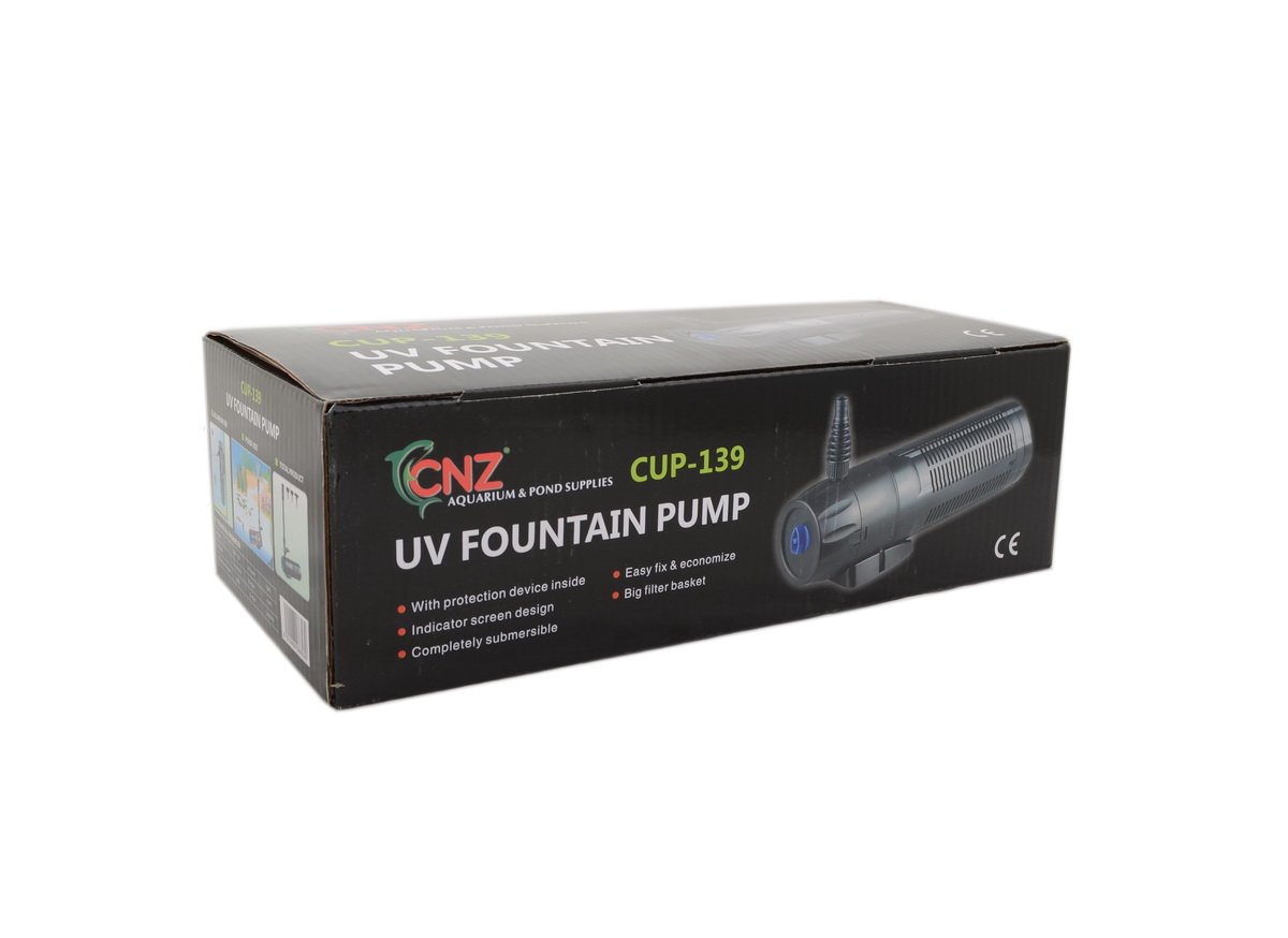 CNZ CUP-139 Submersible Fountain Pump with 13w Clarifier, 265gph