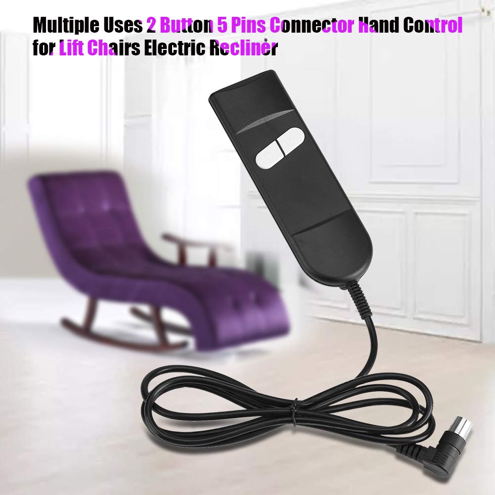 CHICIRIS Electric Recliner Remote Control, Lift Chair Hand Control, Multiple Uses 2 Button 5 Pins Connector Hand Control for Lift Chairs Electric Recliner