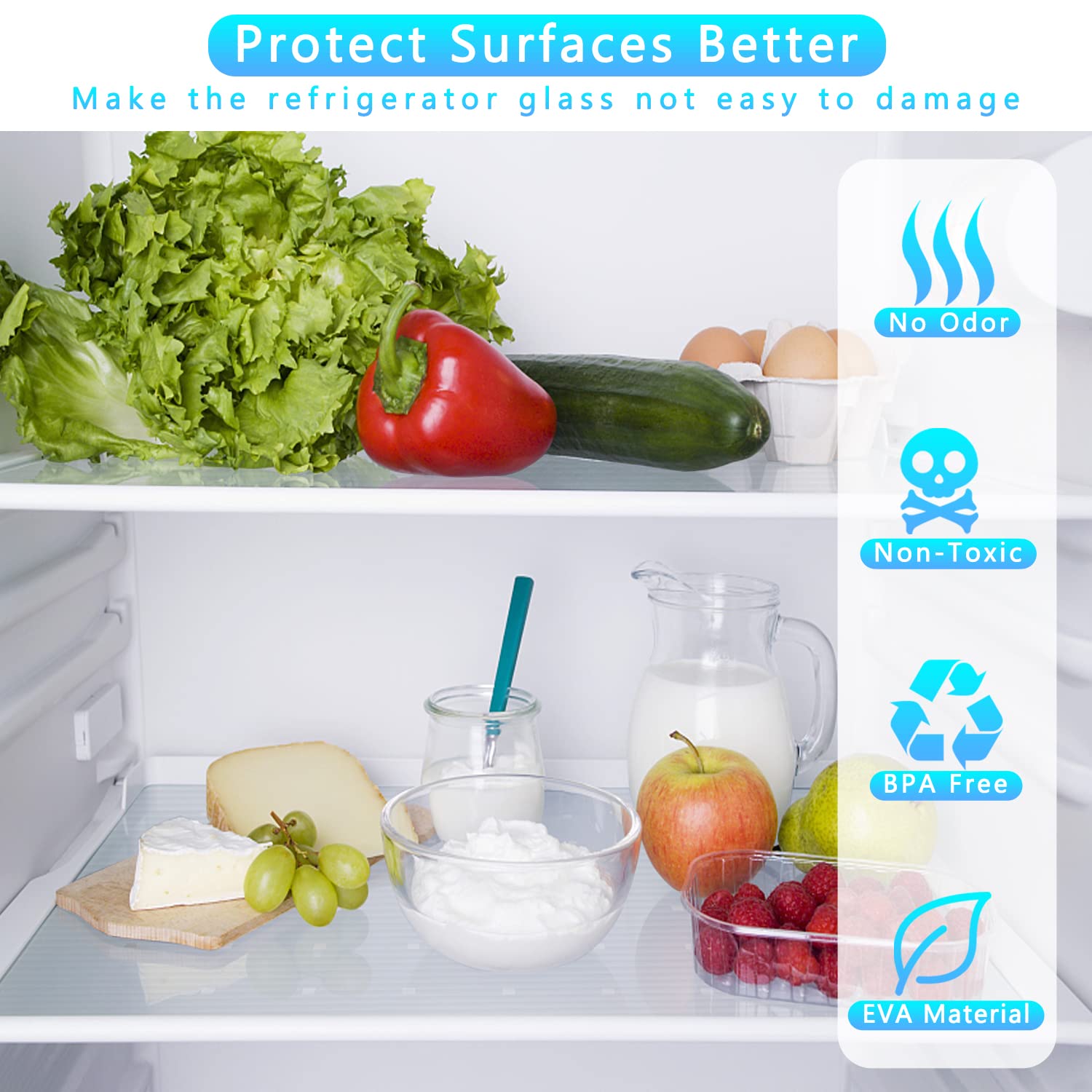 Kitchen Shelf Cabinet Liner, Non-Adhesive Waterproof Durable Drawer Fridge Liner Mat for Kitchen Cabinet, Shelves, Refrigerator, Closet, Storage, Desks, Clear 24 Inches x 6.56 FT