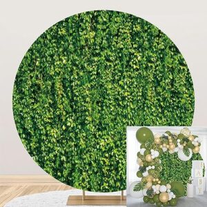 dashan greenery backdrop for photography spring green grass backdrop for wall greenery backdrop for parties green baby shower round backdrop birthday party decoration backdrop 6x6ft polyester