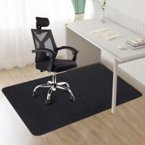 celion edging office chair mat for hardwood & tile floor, 55"x35" computer gaming rolling chair mat, under desk low-pile rug, large anti-slip floor protector for home office (black, 55" x 35")