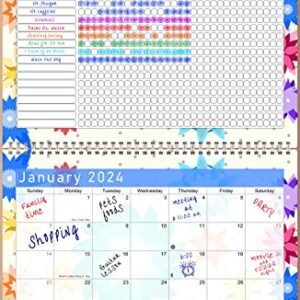 2024 Monthly Desktop/Wall Calendar/Planner - Habit Tracker - Daily, Weekly & Monthly Goal Motivational Habit Tracking Journal Inspirational - (Edition #01)