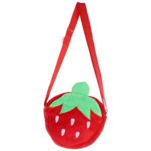 luxshiny 1pc strawberry plush bag lovely fruit shaped bag creative casual pouch