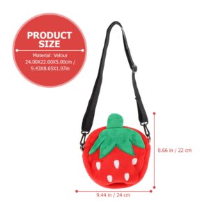 Luxshiny 1Pc Strawberry Plush Bag Lovely Fruit Shaped Bag Creative Casual Pouch