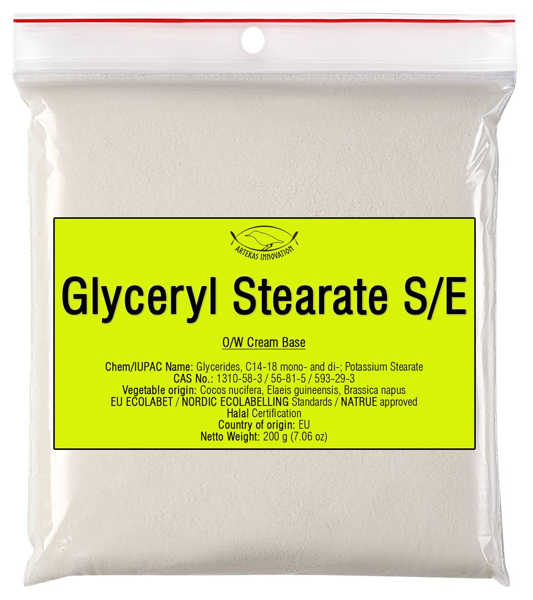 Glyceryl Stearate S/E - 7.06 oz - Self-Emulsifying Wax - Potassium Stearate - Glycerides - Emulsion Stabilizer - Emulsifier - for DIY Cosmetics and Other Craft Projects