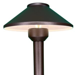 pro-trade outdoor pathway lights - premium outdoor landscaping lighting for paths, driveways, grounds, and landscapes - waterproof, weatherproof, wired cast aluminum metal led area lights (bronze)