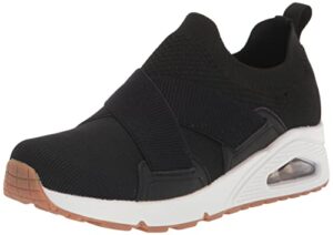 skechers women's uno-this n that sneaker, black, 8.5