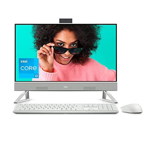 Dell Inspiron 5410 All in One - 23.8-inch FHD (1920 x 1080) Touchscreen Display, Intel Core i3-1215U, 8GB DDR4 RAM, 256GB SSD, Intel UHD Graphics, Intel Wi-Fi 6E, Windows 11 Home - White