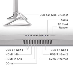 Dell Inspiron 5410 All in One - 23.8-inch FHD (1920 x 1080) Touchscreen Display, Intel Core i3-1215U, 8GB DDR4 RAM, 256GB SSD, Intel UHD Graphics, Intel Wi-Fi 6E, Windows 11 Home - White