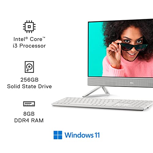 Dell Inspiron 5410 All in One - 23.8-inch FHD (1920 x 1080) Touchscreen Display, Intel Core i3-1215U, 8GB DDR4 RAM, 256GB SSD, Intel UHD Graphics, Intel Wi-Fi 6E, Windows 11 Home - White