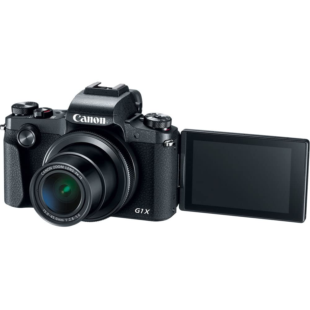 Canon PowerShot G1 X Mark III Digital Camera (2208C001) + 2 x 64GB Memory Card + 3 x NB13L Battery + Corel Photo Software + Charger + Card Reader + LED Light + Soft Bag + More (Renewed)