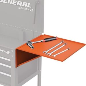 hft us general folding side tray for 4 drawer us general tech cart, orange color