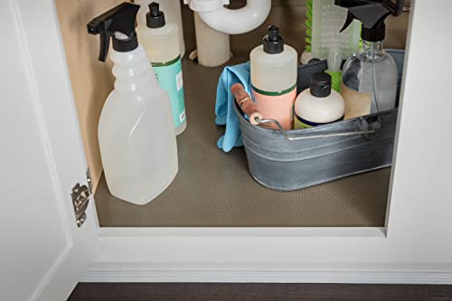 EasyLiner Clear Classic Under The Sink Shelf Liner for Kitchen & Bathroom Cabinets - Easy to Install & Easy to Clean Non Slip Surface - Durable Plastic Shelf Liner - 24 Inches x 4 Feet - Black