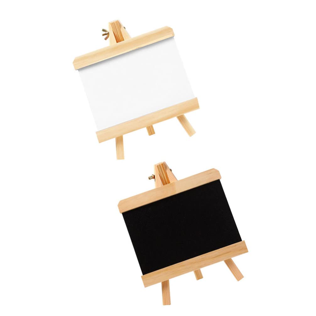 Chalkboard Signs Tabletop Blackboard Plaque: 2pcs Mini Craft Message Sign for Painting Drawing Supplies Black White