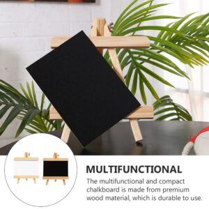 Chalkboard Signs Tabletop Blackboard Plaque: 2pcs Mini Craft Message Sign for Painting Drawing Supplies Black White