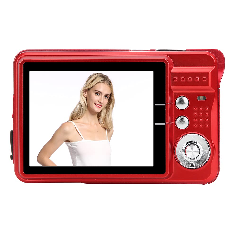 8X Zoom Digital Camera, Portable Camera with 2.7 Inch TFT LCD Screen and Built-in Microphone, 1280x720 High Definition Video Camera, Auto Focus, Support SD Card(red)