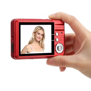 8X Zoom Digital Camera, Portable Camera with 2.7 Inch TFT LCD Screen and Built-in Microphone, 1280x720 High Definition Video Camera, Auto Focus, Support SD Card(red)