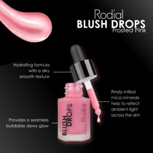 Rodial Blush Drops Frosted Pink, 0.5 fl oz, Moisturising Make Up Blush Drops with Vitamin E, Liquid Blush with Naturally Radiant Finish, Long Lasting Finish