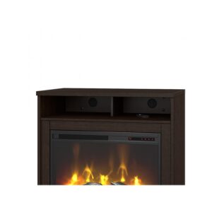 Bush Business Furniture Series C Floor Standing Electric Indoor Fireplace with Shelf, 32-inch W, Mocha Cherry (WC12938FRK)