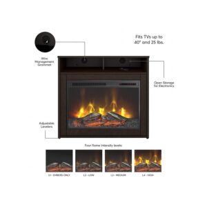 Bush Business Furniture Series C Floor Standing Electric Indoor Fireplace with Shelf, 32-inch W, Mocha Cherry (WC12938FRK)