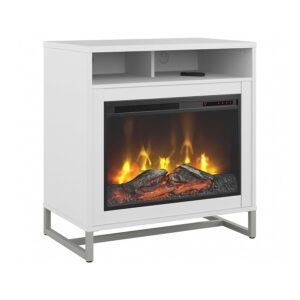 office by kathy ireland method floor standing electric indoor fireplace with shelf, 32-inch w, white (ki70209frk)